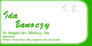ida banoczy business card