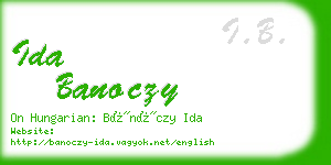 ida banoczy business card